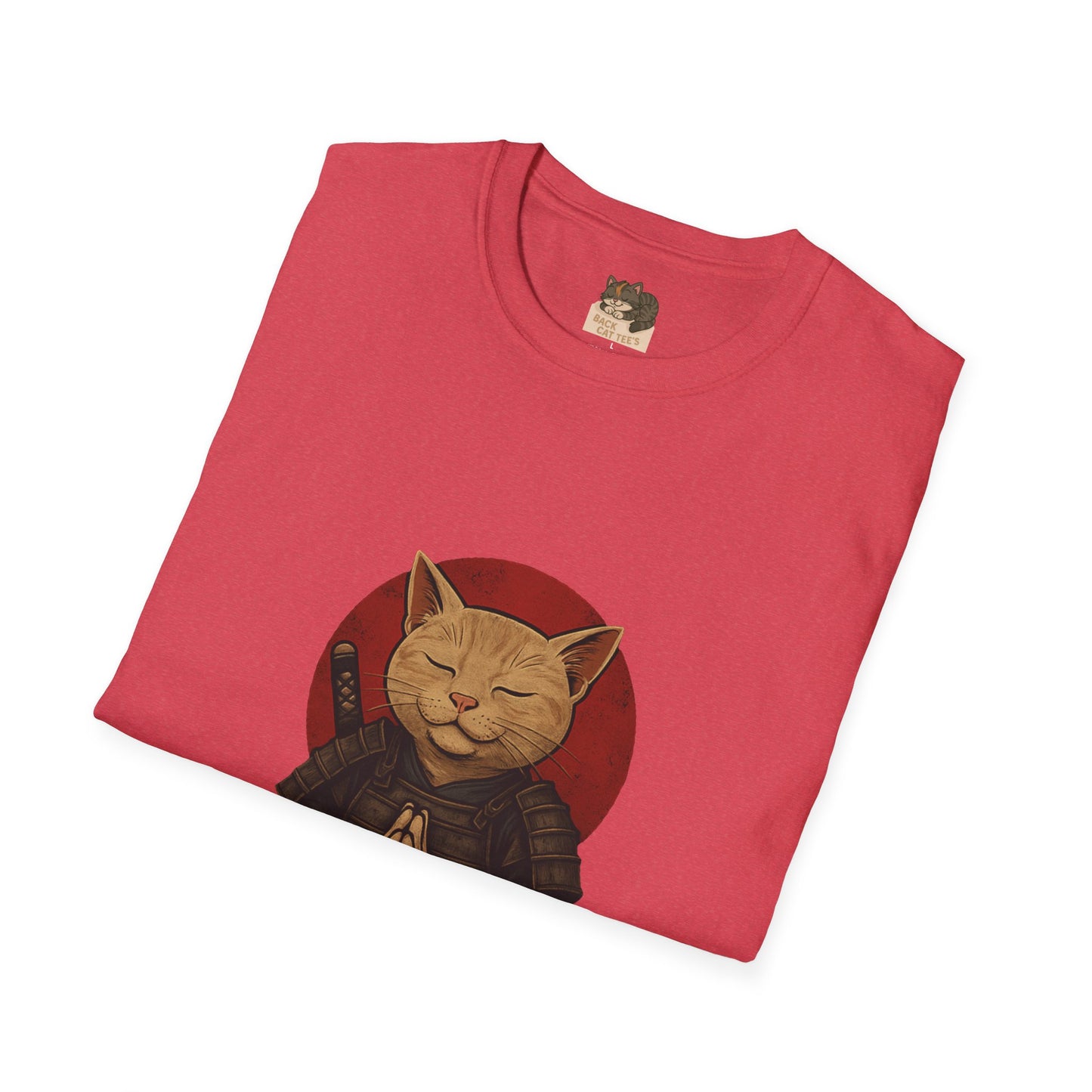 "Meditating Cat Tee" Adult Size Graphic Tee Shirt