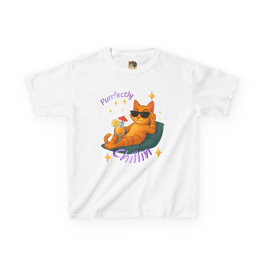 "Purrfectly chillin" Junior Graphic Tee Shirt