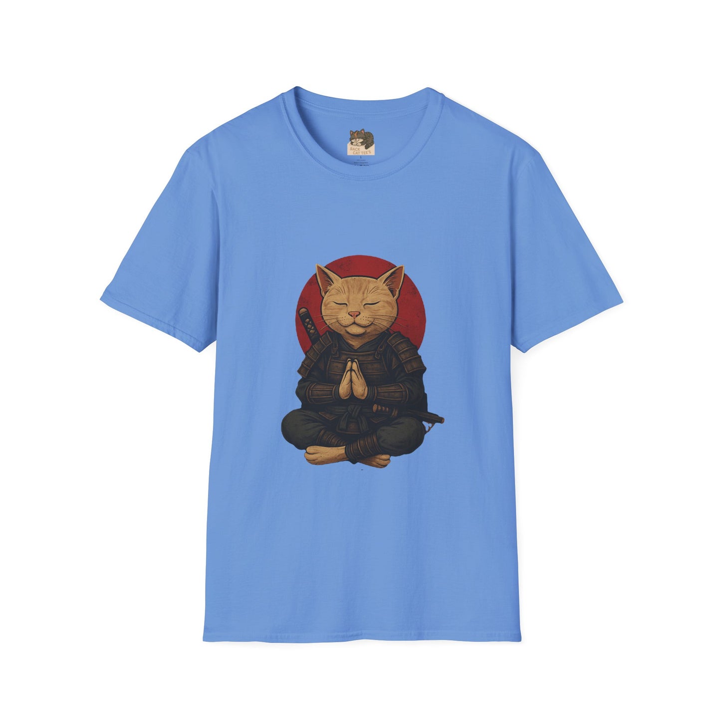 "Meditating Cat Tee" Adult Size Graphic Tee Shirt