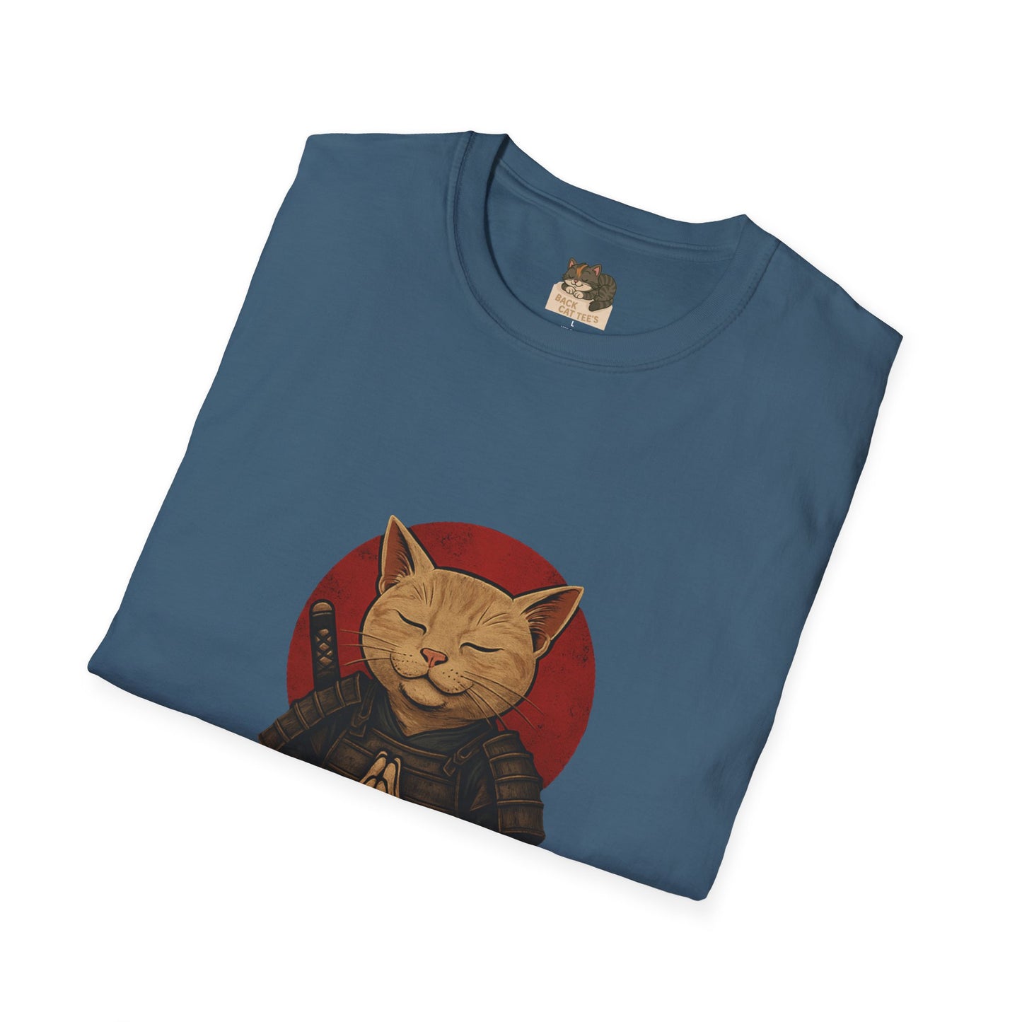 "Meditating Cat Tee" Adult Size Graphic Tee Shirt