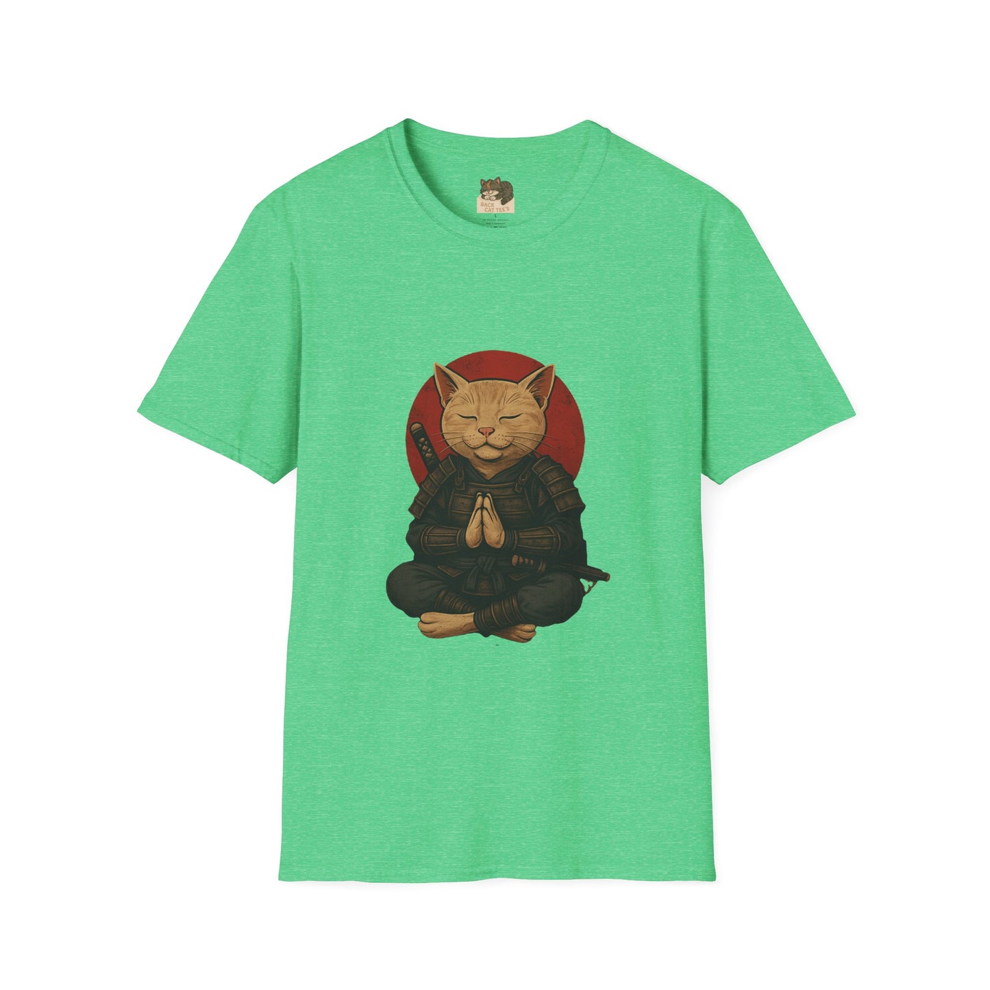 "Meditating Cat Tee" Adult Size Graphic Tee Shirt