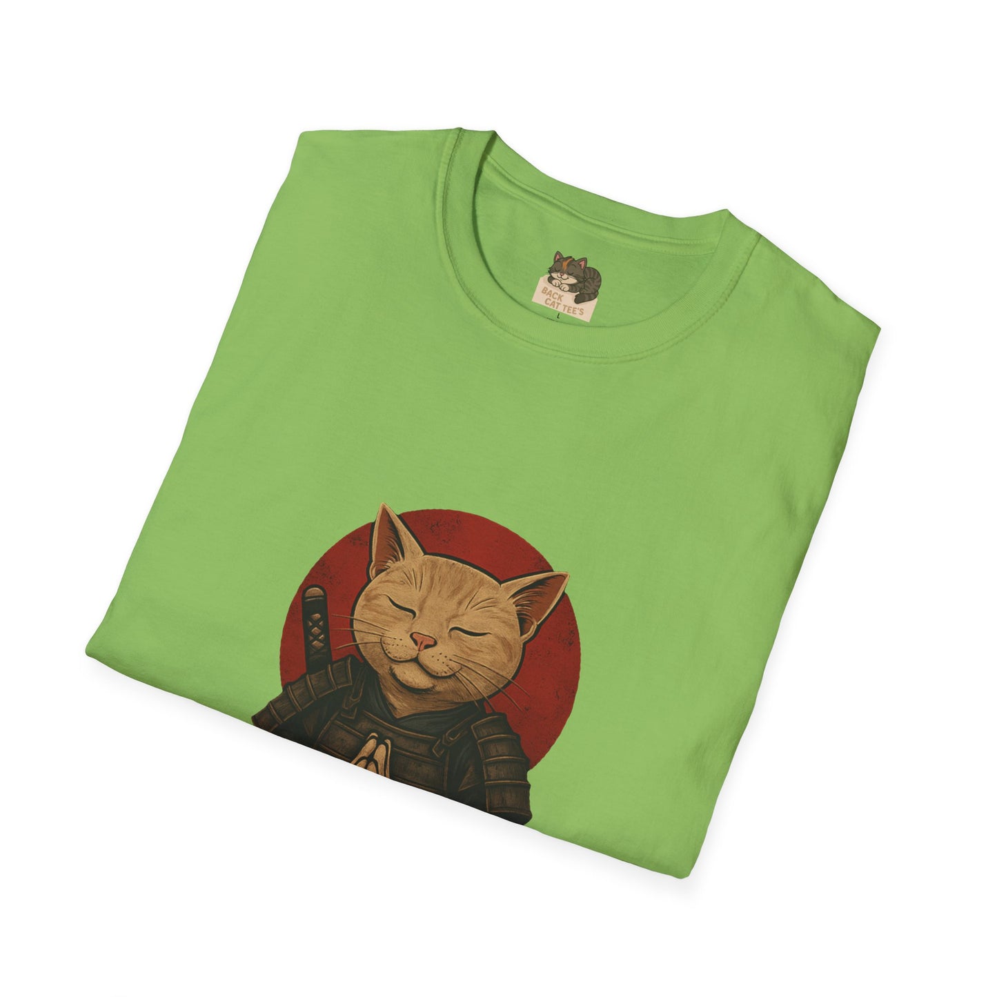 "Meditating Cat Tee" Adult Size Graphic Tee Shirt
