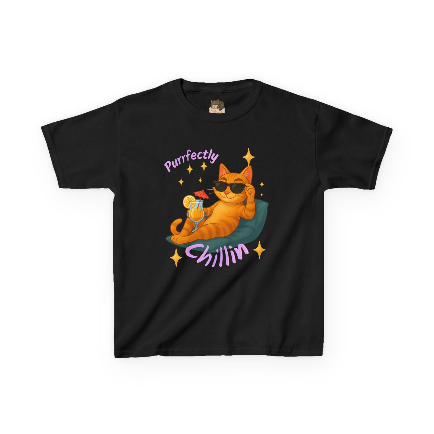 "Purrfectly chillin" Junior Graphic Tee Shirt
