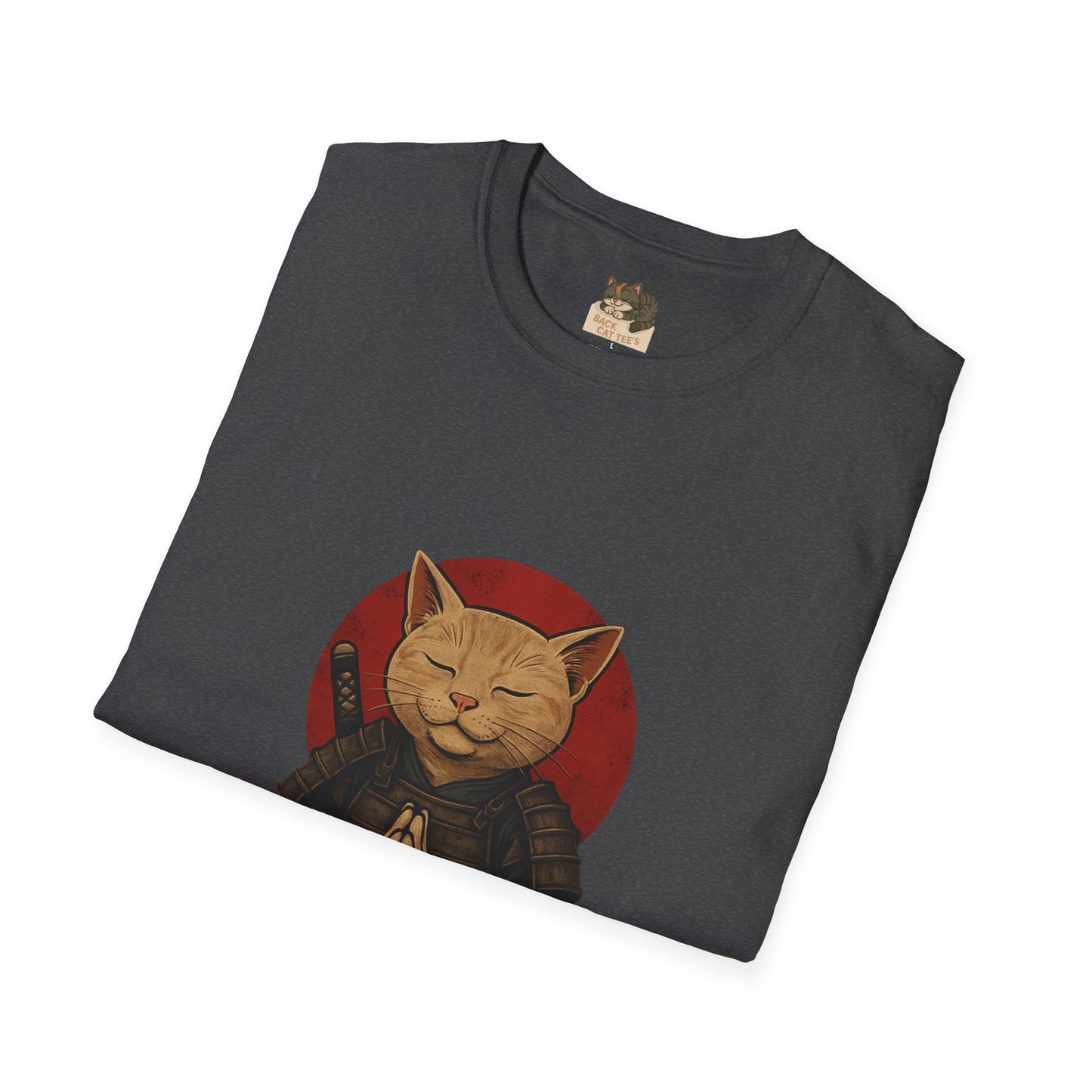 "Meditating Cat Tee" Adult Size Graphic Tee Shirt